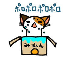 Orange-Cardboard cat sticker #15093649