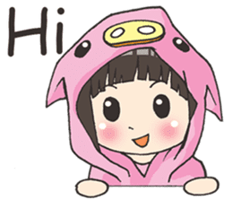 Girl little pig [English] sticker #15094036