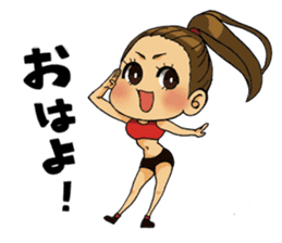 Aerobics women sticker #15097092