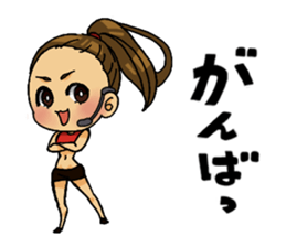 Aerobics women sticker #15097096