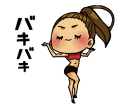 Aerobics women sticker #15097103