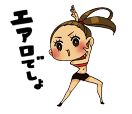 Aerobics women sticker #15097114