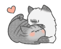 healing watercolor cat animated sticker #15098292