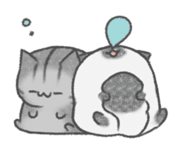 healing watercolor cat animated sticker #15098293