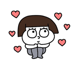 Short hair girls moving sticker #15105129