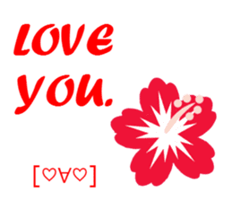 LOVE Hibiscus sticker #15105772