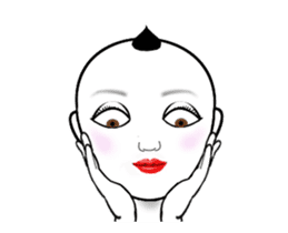 Stylish woman who have a surreal hair. sticker #15106967