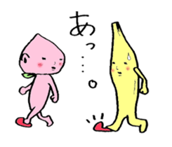Peach and Banana sticker #15107405