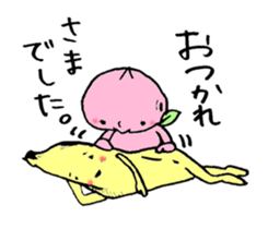 Peach and Banana sticker #15107413