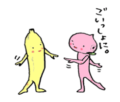 Peach and Banana sticker #15107417