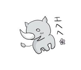 expressionless rhino sticker #15108871