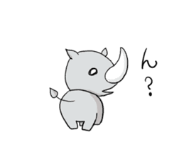 expressionless rhino sticker #15108895