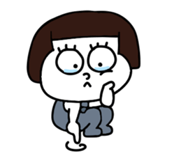 Short hair girl.. sticker #15110754