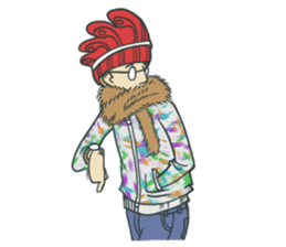 Johnny the weird winter hat sticker #15112532