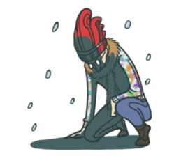 Johnny the weird winter hat sticker #15112535