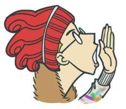 Johnny the weird winter hat sticker #15112549