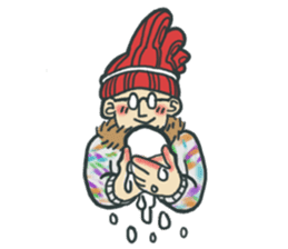 Johnny the weird winter hat sticker #15112562