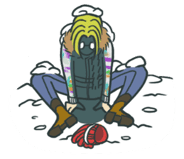 Johnny the weird winter hat sticker #15112563