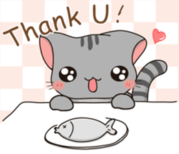 Cute gray kitten-niki sticker #15114740