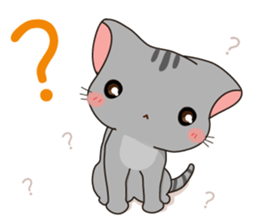 Cute gray kitten-niki sticker #15114744