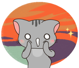 Cute gray kitten-niki sticker #15114747