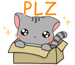 Cute gray kitten-niki sticker #15114751