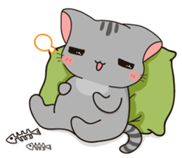Cute gray kitten-niki sticker #15114752
