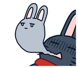 A negative rabbit and positive cat sticker #15114768