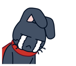 A negative rabbit and positive cat sticker #15114769