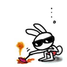 Rabbit pretending to being nasty, Part 3 sticker #15123105