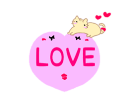 animal large character English sticker #15123474