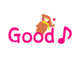 animal large character English sticker #15123477