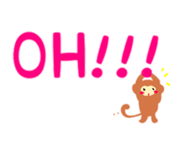 animal large character English sticker #15123486