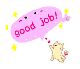 animal large character English sticker #15123492