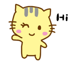 Small yellow cat sticker #15124204