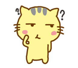 Small yellow cat sticker #15124214