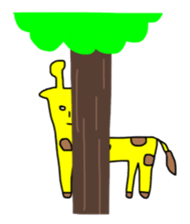 Giraffe and gorilla and panda sticker #15126862