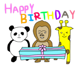 Giraffe and gorilla and panda sticker #15126897