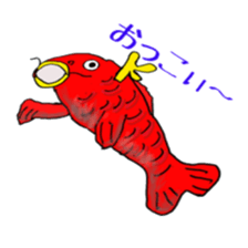 carp's okkoi and pleasant friends sticker #15130408