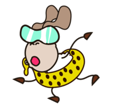 Fluffy-white Sheep Going to The Sea sticker #15130760