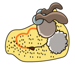 Fluffy-white Sheep Going to The Sea sticker #15130761