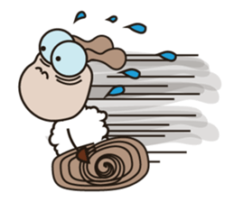 Fluffy-white Sheep Going to The Sea sticker #15130762