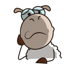 Fluffy-white Sheep Going to The Sea sticker #15130763