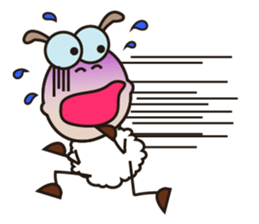 Fluffy-white Sheep Going to The Sea sticker #15130764