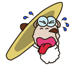 Fluffy-white Sheep Going to The Sea sticker #15130765