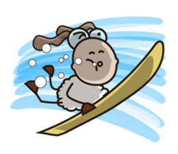 Fluffy-white Sheep Going to The Sea sticker #15130766