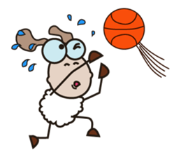 Fluffy-white Sheep Going to The Sea sticker #15130768