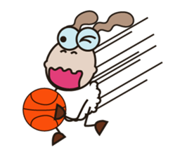 Fluffy-white Sheep Going to The Sea sticker #15130770