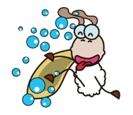 Fluffy-white Sheep Going to The Sea sticker #15130771