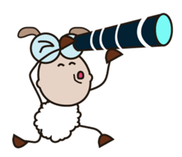 Fluffy-white Sheep Going to The Sea sticker #15130772